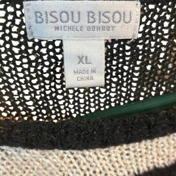 Striped Black and White Women's Sweater - Picture 2 of 5